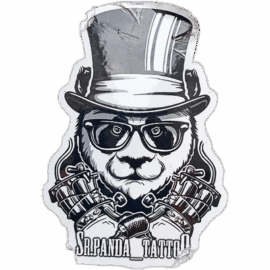 Sr.Panda Tattoo wanted sticker spotted in Prague in 2025