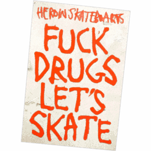 Heroin Skateboards wanted sticker spotted in Fukuoka in 2025.
