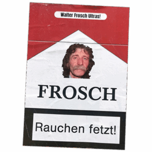 Frosch wanted sticker was spotted in Bangkok in 2025