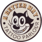A Better Way Tattoo Parlour wanted sticker spotted in Prague in 2025