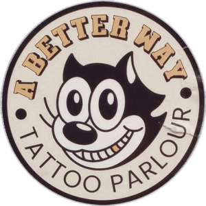 A Better Way Tattoo Parlour wanted sticker spotted in Prague in 2025