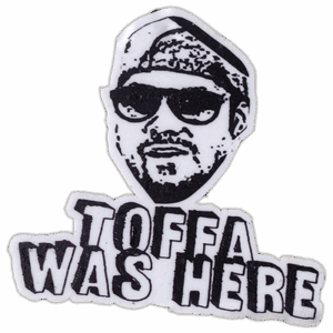 Toffa was here wanted sticker spotted in Prague in 2025