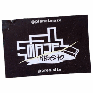 Planetmaze / Pressito wanted street sticker spotted in Prague in 2025