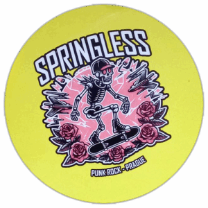 Springless wanted sticker spotted in Prague in 2025.
