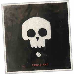 Darko Art wanted sticker spotted in Bangkok in 2025