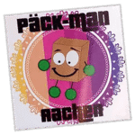 Päck-Man wanted sticker spotted in Prague in 2025
