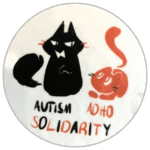 Autism ADHD Solidarity wanted sticker spotted in Tartu in 2024