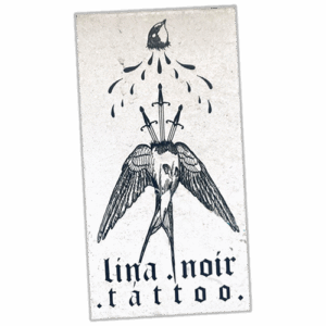 Lina Noir Tattoo wanted sticker spotted in Ljubljana in 2025