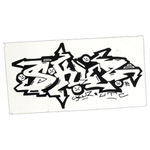 Skuz wanted sticker spotted in Bangkok in 2025