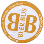 Beer Bus wanted sticker spotted in Presov in 2025