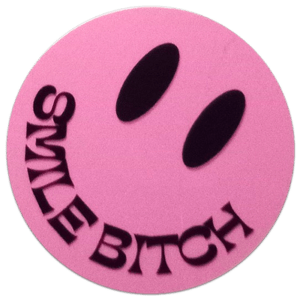 Smile Bitch wanted sticker spotted in Prague in 2025