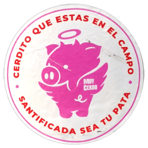 Muy Cerdo wanted sticker spotted in Bangkok in 2025