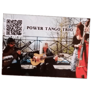Power Tango Trio wanted sticker spotted in Prague in 2025