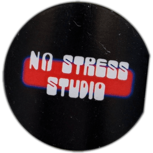 No Stress Studio sticker spotted in Košice in 2026