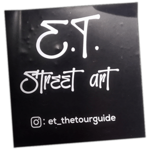 ET The Tour Guide wanted sticker spotted in Budapest in 2023