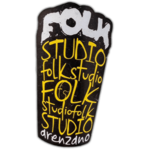 Folk Studio wanted sticker spotted in Prague in 2026