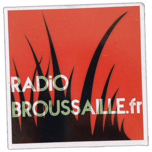 Radio Broussaille wanted sticker spotted in Prague in 2026
