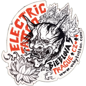 Voky Tattoo sticker spotted in Prague in 2026