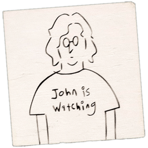 John is Watching sticker spotted in Prague in 2026