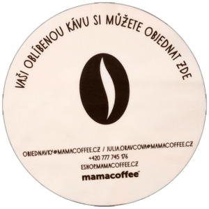 Mamacoffee sticker spotted in Prague in 2026
