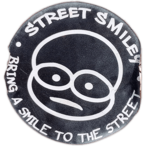 Street Smiley sticker spotted in Prague in 2026