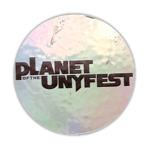 Planet of the Unyfest sticker spotted in Prague in 2026