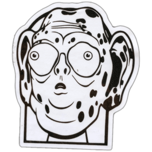 Face sticker spotted in Prague in 2026