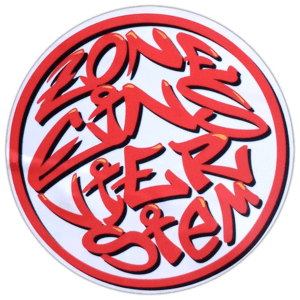 Zone Eins Vier Stem sticker spotted in Prague in 2026
