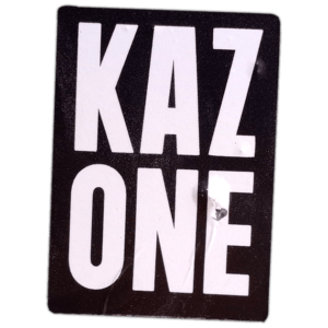 Kazone sticker spotted in Prague in 2026