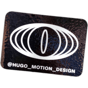 Hugo Motion Design sticker spotted in Bratislava in 2026