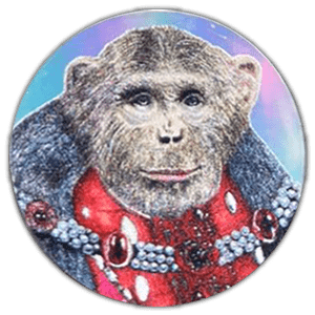 Wanted street sticker with chimp on it.