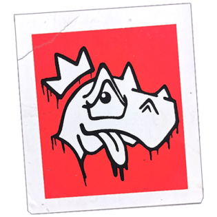Red dragon street sticker