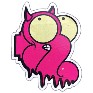 Devil Pink Squid street sticker
