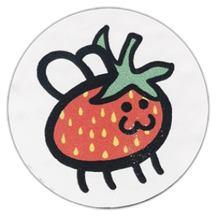 strawberry fly wanted street sticker