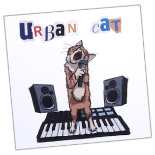 Urban Cat wanted street sticker
