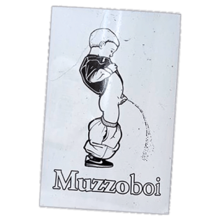 Muzzoboi wanted street sticker