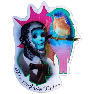 Martin Stuler Tattoo wanted street sticker