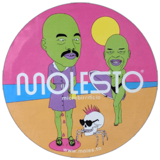 Molesto wanted street sticker