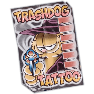 Trashdog Tattoo wanted street sticker