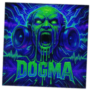 Dogma Wanted street sticker spotted in Prague in 2025