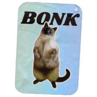 Bonk Wanted street sticker spotted in Prague in 2025