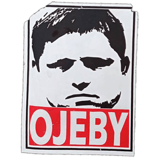 Ojeby wanted street sticker spotted on Sněžka in 2025