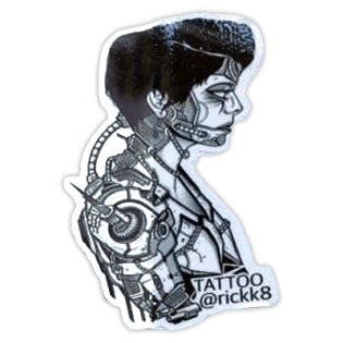 Tattoo Rickk8 wanted street sticker spotted in Prague in 2025