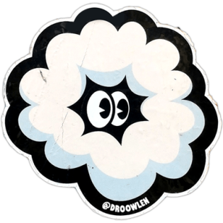 Droowlen wanted street sticker spotted in Bangkok in 2025