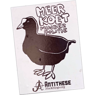 Antithese wanted sticker spotted in Enschede in 2025
