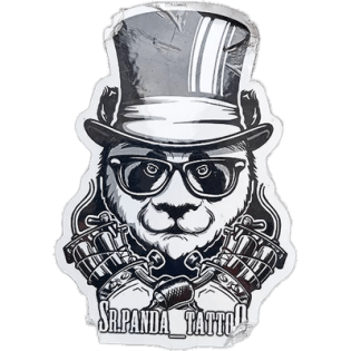 Sr.Panda Tattoo wanted sticker spotted in Prague in 2025
