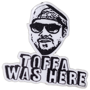 Toffa was here wanted sticker spotted in Prague in 2025