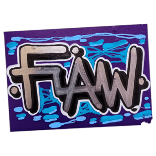 FLAW wanted sticker spotted in Prešov in 2025