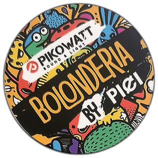 Pikowatt wnted sticker spotted in Budapest in 2025