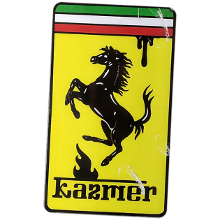 Kazmer wanted sticker spotted in Prague in 2023